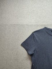 H&M Men Shirt L Gray Crew Neck Short Sleeve Flat Front Stretch Pullover Tee