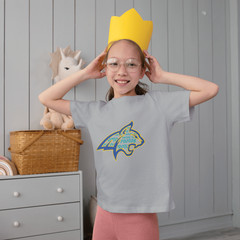 Protos Bobcat Profile Graphic Tee Gray Teal House System Shirt Youth RCA