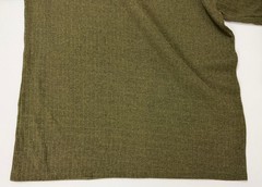 Vintage 90s Ribbed Knit Shirt Men Medium Minimalist Casual Olive Brown Midweight