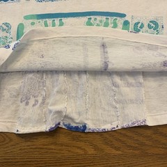 Vtg 80s 90s Surf T Shirt All Over Block Print Fish Sleeveless One Size Yes U.S.