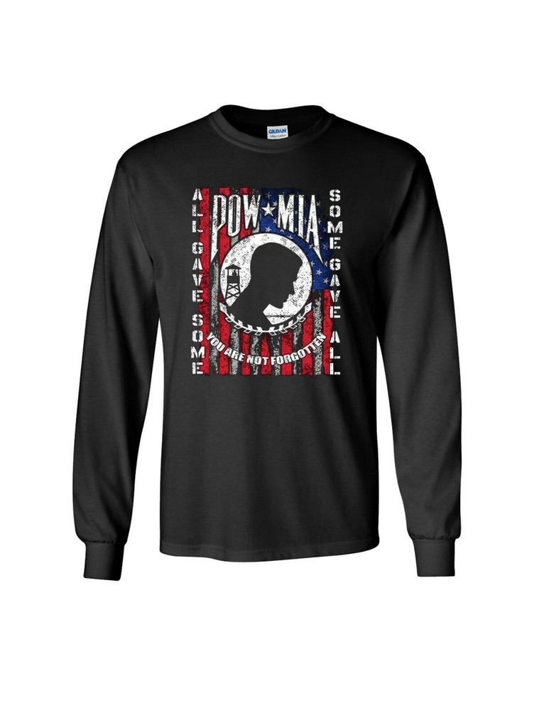POW – MIA Flag Long Sleeve T-Shirt / USA Veteran Marine Army Navy Military Vet