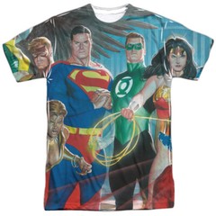 JLA League of Heroes Unisex Adult Halloween Costume T Shirt, S-3XL