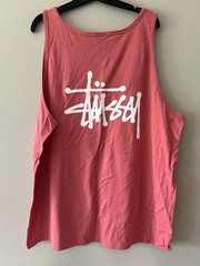 Stüssy Logo Tank Top Coral Pink Size XXL Streetwear NWOT **CUT Tag**