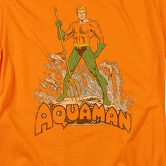 DC Aquaman Distressed Licensed Adult Unisex T-Shirt Regular Fit Tee SM-3X