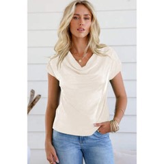 Cowl Neck Short Sleeve T-Shirt