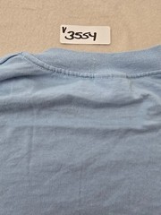 Hanes Heavyweight 50/50 Shirt Mens Small Blue Text Print Crew Neck Vintage Feel