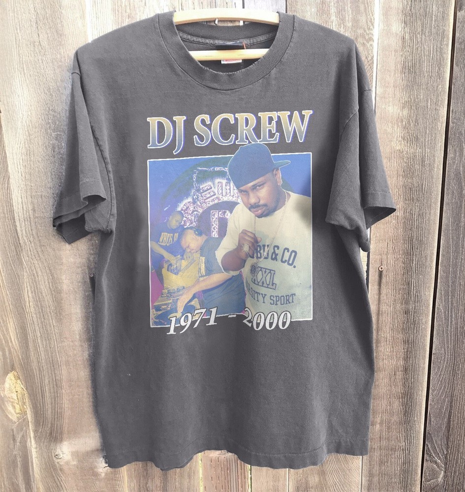 HOT! DJ Screw 1971-2000 Hip Hop Rap Retro Charcoal Heavy Cotton T-Shirt