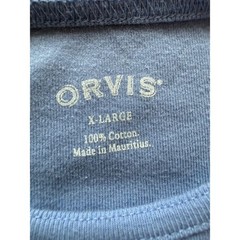 Orvis T-Shirt Mens XL Blue 100% Cotton Short Sleeve Crew Neck Basic Classic Tee