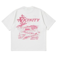 Vicinity Hidden Hills 94 Pink Graphic Y2K Aesthetic Retro Mens Cotton Shirt