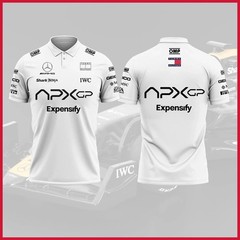 HOT NEW – Brad Pitt F1 Movie 2025 – APXGP Black White Polo Racing Fan Look