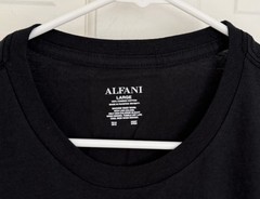 NEW Alfani Short Sleeve Crew T Shirt BLACK 100% Combed Cotton Men’s L