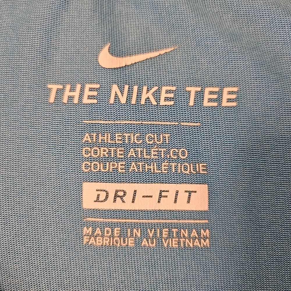 Nike (The) Tee Athletic Cut Men’s Sz L Short Sleeve Teal Color Cotton/Polyster