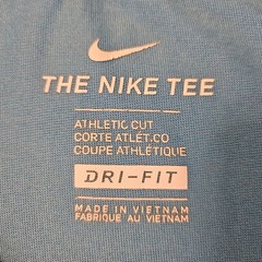 Nike (The) Tee Athletic Cut Men’s Sz L Short Sleeve Teal Color Cotton/Polyster