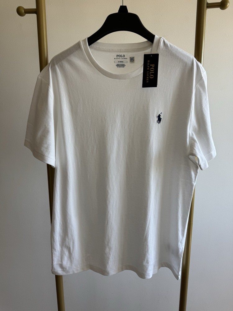 Polo Ralph Lauren White Embroidered Pony Logo Crew Neck Short Sleeve T-Shirt M
