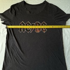 Retro Faded Spell Out AC/DC Gray Tee Size Large