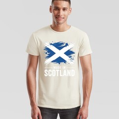 Made In Scotland Unisex T Shirt Scottish Flag Football Rugby Fan Patriot Top New
