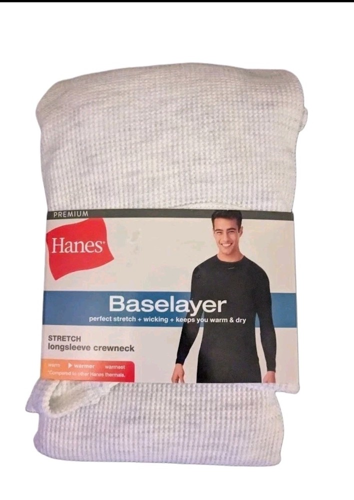 Hanes Men’s Waffle Knit Thermal Shirt Long Sleeve MEDIUM NWT