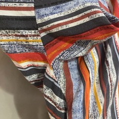 Mustard Seed button-front blouse a colorful striped pattern Size M Boho TG2078