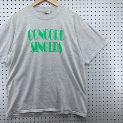Vintage 90s Concord Singer Shirt Mens XL Gray Single Stitch Oneita USA 23×29