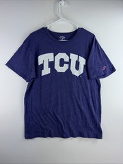 5333 The League TCU Horned Frogs Men’s Large Purple Poly Cotton Blend T-shirt