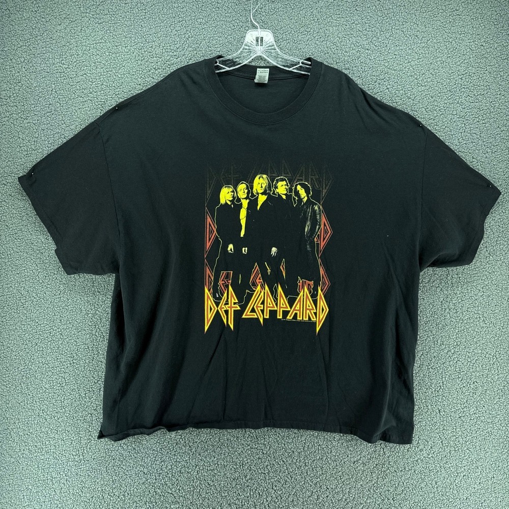 Def Leppard Band Graphic T Shirt Mens 4XL Black Rock Music Concert Logo Gildan
