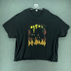 Def Leppard Band Graphic T Shirt Mens 4XL Black Rock Music Concert Logo Gildan