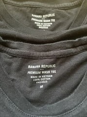 3 Banana Republic Men’s Premium Wash Crew Neck T-Shirts, MED, 2 Black & 1 Yellow