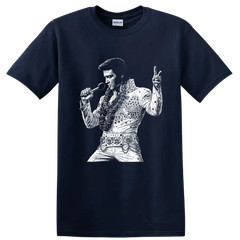 Elvis Presley King of Rock and Roll T Shirt Silhouette Portrait Music Tee