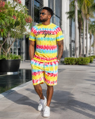 Le TIGRE Tie Dye T-Shirt & Shorts Set, Multicolor