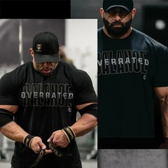 Men’s Gym Sport Workout Cotton Graphic Printed Loose Fit T-Shirt Streetwear Tee