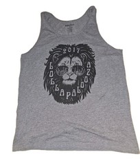Lollapalooza 2017 Graphic Tank Top Lion Sunglasses Music Festival Gray SZ Medium