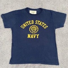 League Apparel United States Navy Shirt Mens Large Blue Tackle Twill Spellout