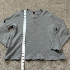 Common People Waffle Long Sleeve Henley Grey Size M/L