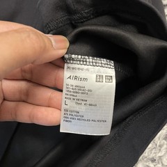 Uniqlo AIRism Shirt Adult Large Black Short Sleeve Dark Wash Activewear Outdoor