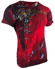 Xtreme Couture By Affliction Men’s T-Shirt Dark Doman Biker Red Tattoo S-5XL