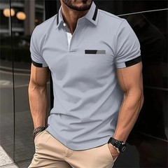 Camiseta Con Cuello Levantado Cremallera Para Hombre Camisa De Manga Corta Men