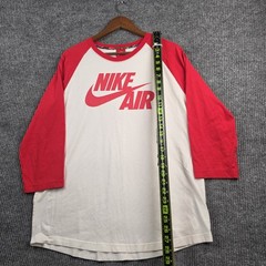 Nike Air Raglan T-Shirt Men’s XL White Red 3/4 Sleeve Baseball Graphic Tee Retro