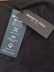 NWT Kenneth Cole Men’s Slim Fit Techni-Cole Stretch 3 Button T Shirt Black Med