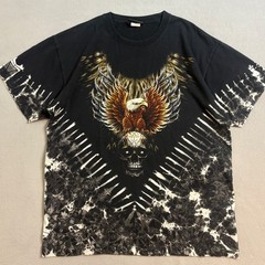 Jay’s Rock Men XL Tie Dye Eagle Skull Graphic T-Shirt Rhinestone Biker Tee