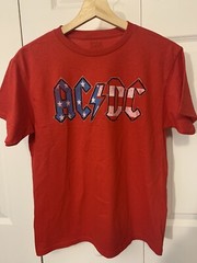AC/DC Mens Sz L Red White And Blue Men T Shirt