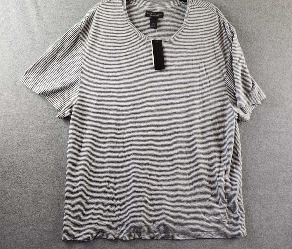 The Men’s Store at Bloomingdale’s Striped Linen Tee XXL Dark Slate Pullover S/S