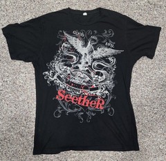 Seether Men’s Black Rock Graphic Print Vintage Crew Neck T-Shirt Size Large L