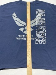 US Air Force Navy Blue Graphic Crew T Shirt The Best Never Rest Sz 2XL Military