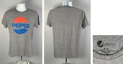 Pepsi Soda Pop T Shirt Mens Medium Gray Cotton Polyester Rayon Blend