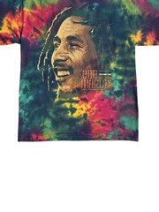 Vintage Bob Marley Tie Dye Graphic Short Sleeved Zion Rootswear T-Shirt Size L