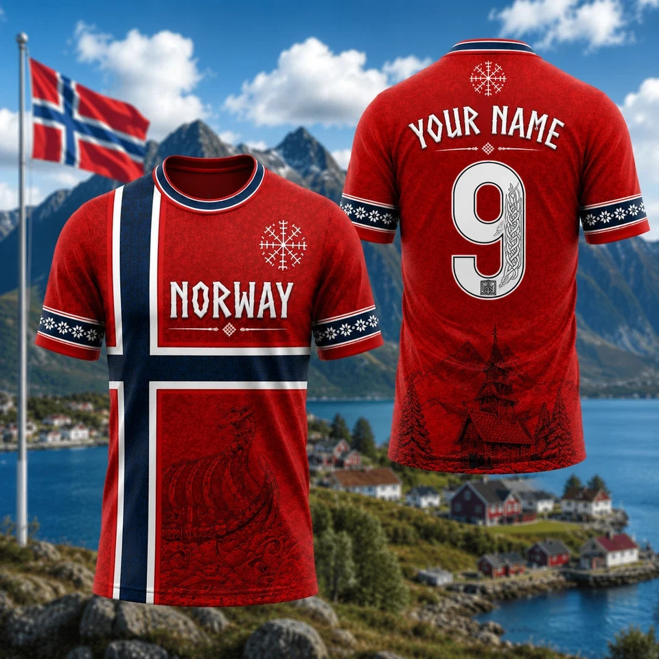SALE HOT !! Norwegian Football Jersey Custom Name Number Soccer Fan Shirt S-5XL