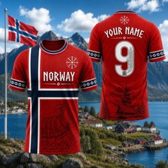 SALE HOT !! Norwegian Football Jersey Custom Name Number Soccer Fan Shirt S-5XL