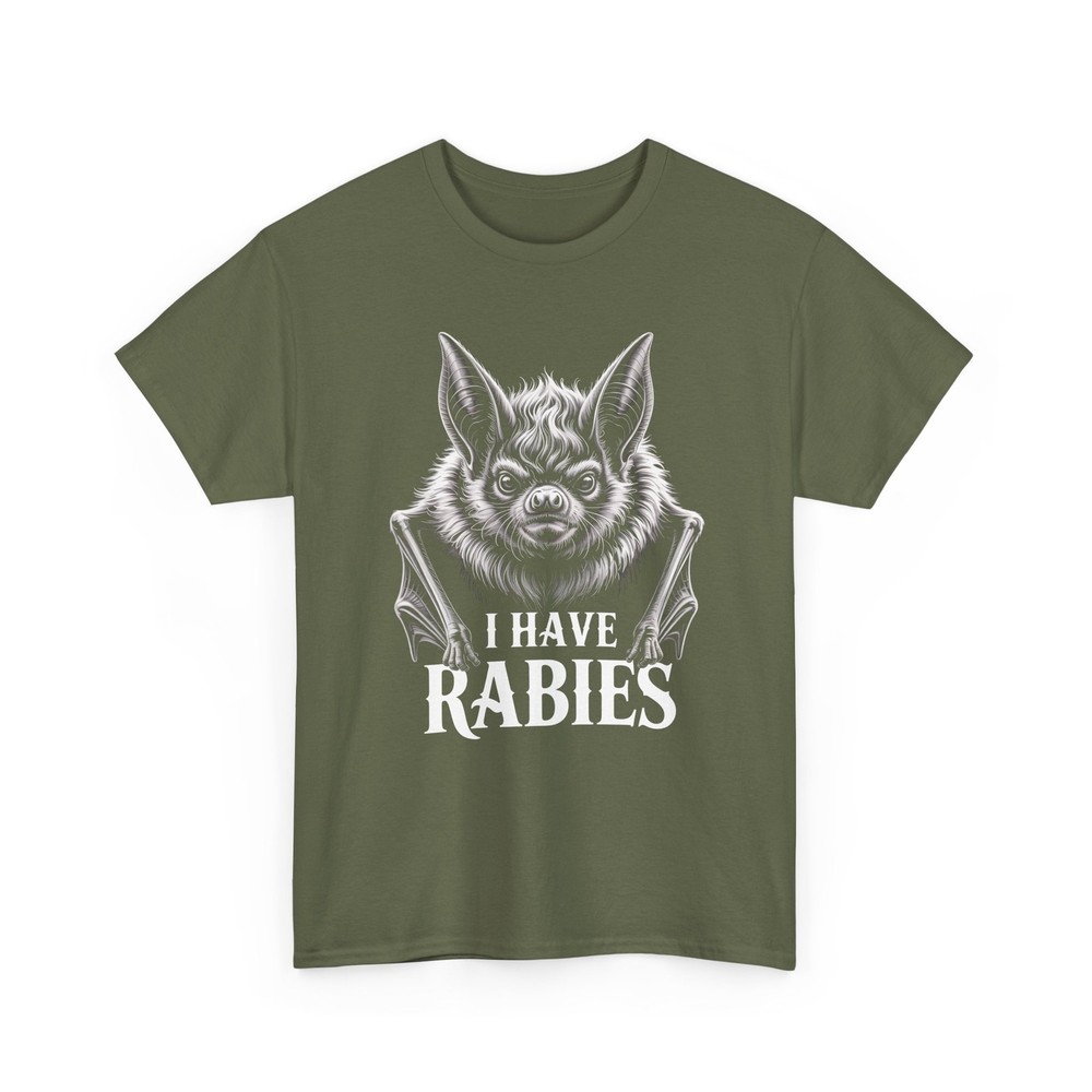 I Have Rabies Shirt Funny Sarcastic Bat Graphic Gothic Horror Halloween Gift Tee