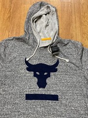 Under Armour Shirt Mens XL Gray Project Rock Terry Sleeveless Hoodie Gym New