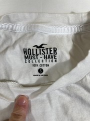 Hollister Must-Have Collection T-Shirt Small S White Teal Ombre Dip Dye Cotton